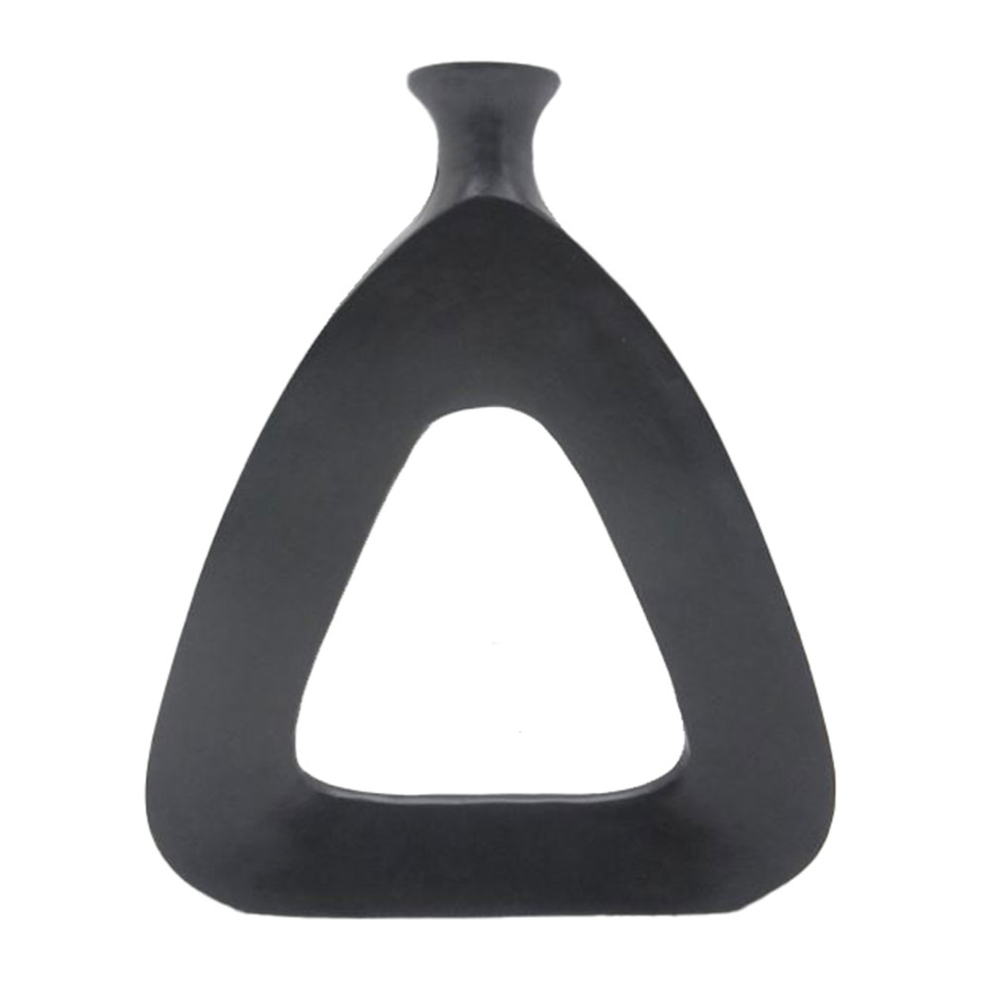 ABSTRACT TRIANGLE VASE ALUMINIUM BLACK 33x5xH38cm
