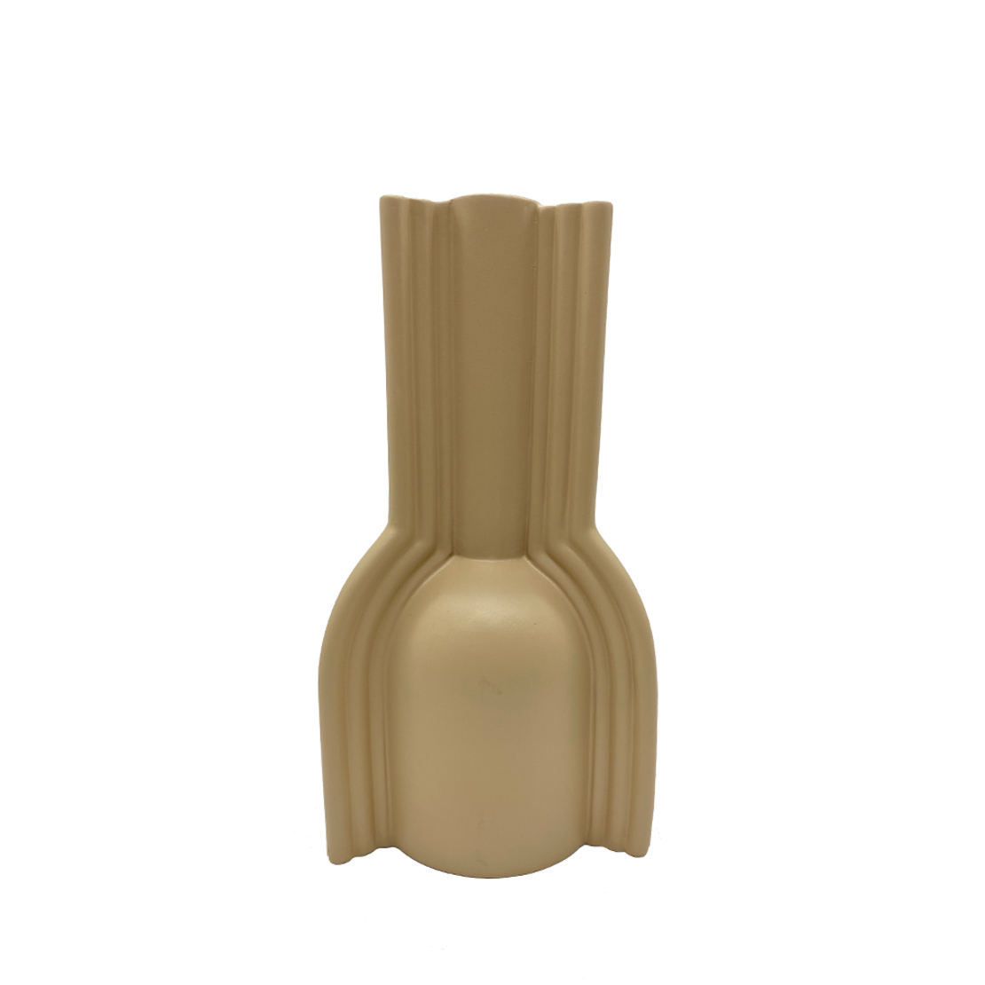 NORDI VASE POLYRESIN BEIGE 13x12,5xH24,8cm PRC