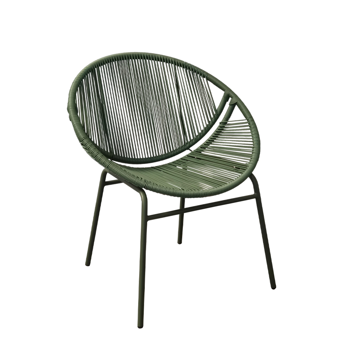 CASABLANCA CHAIR PE ROUND WOVEN OLIVE GREEN OLIVE GREEN 70x60xH81,5cm PRC