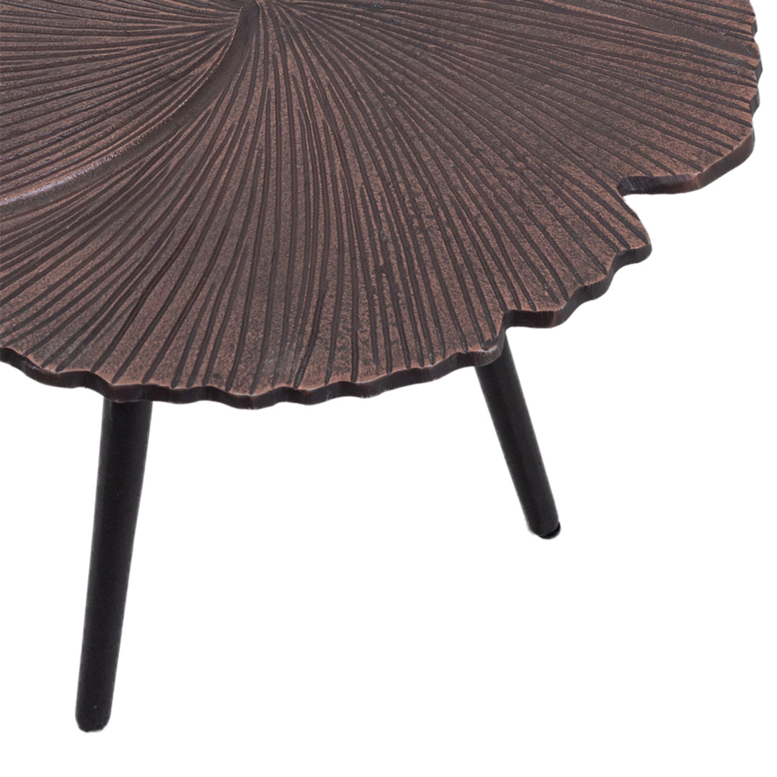 LEAF 40 SIDE TABLE METAL COPPER ANTIQUE BLACK 40x40xH32cm IN