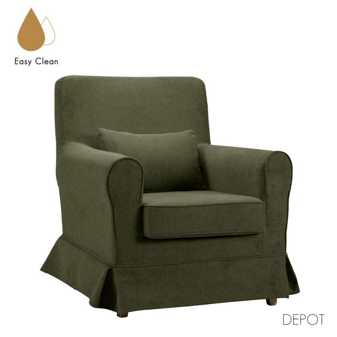 HAPPY ARMCHAIR EASY CLEAN FABRIC GREEN E1 EU