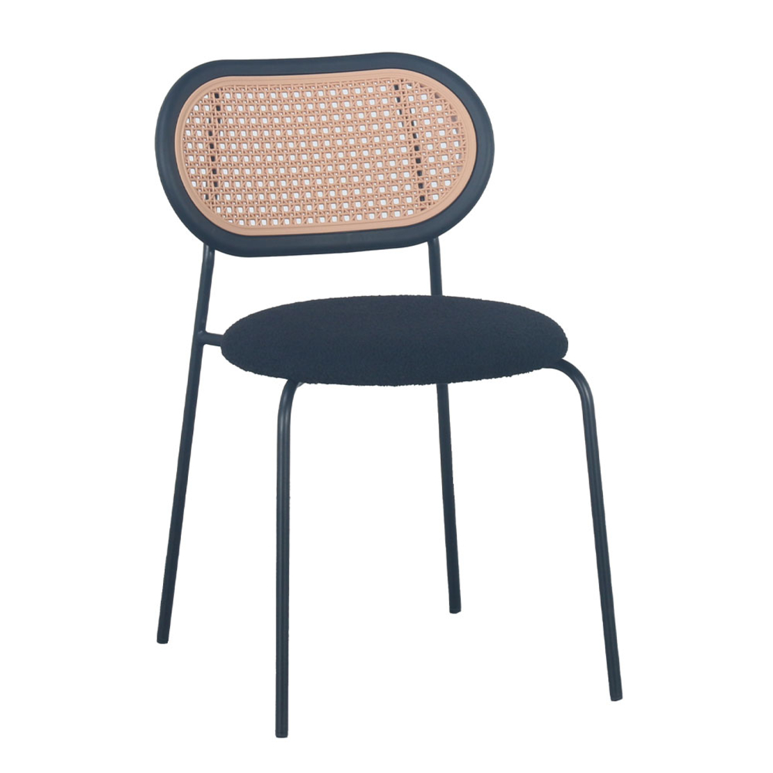 VINTAGE CHAIR FABRIC BLACK METAL BLACK E1 PRC