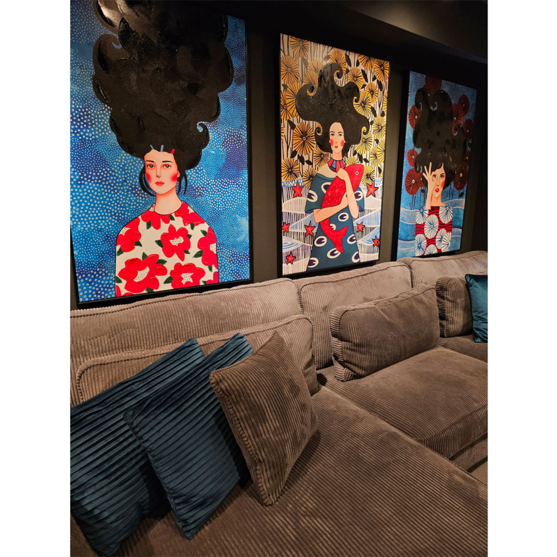 PEACE PAINTING CANVAS MULTICOLOR WOOD FRAME BLACK