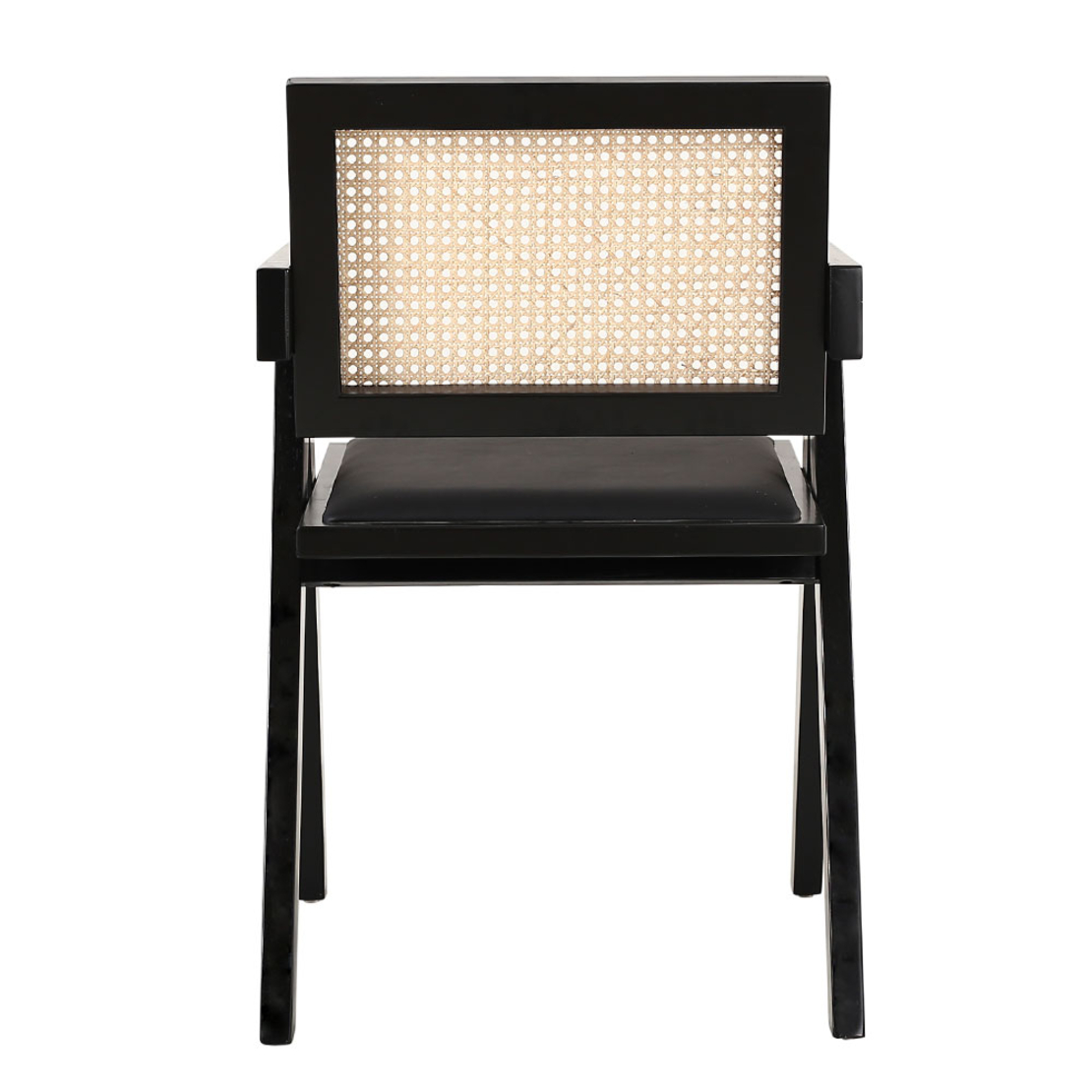 SAMURAI CHAIR WOOD RUBBERWOOD BLACK NATURAL RATTAN PRC