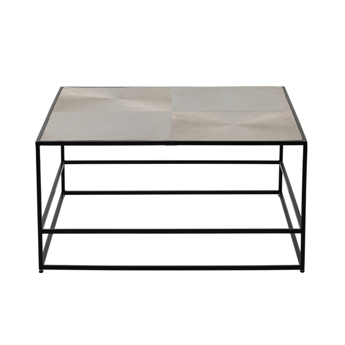 HADSTON COFFEE TABLE METAL SILVER BLACK 80x80xH40cm IN