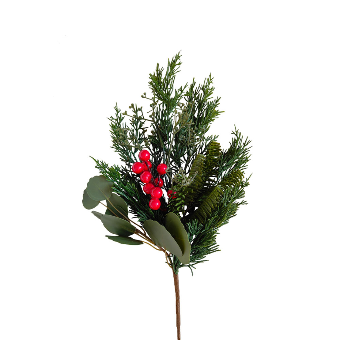 XMAS RED BERRY 42 BRANCH GREEN RED H42cm PRC