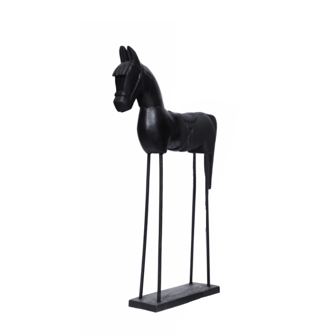 BOGO DARK DECO HORSE WOOD MANGO BLACK 37x10xH61cm
