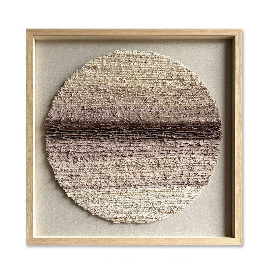EARTHSCAPE ROUND PAINTING PAPER BEIGE BROWN GLASS