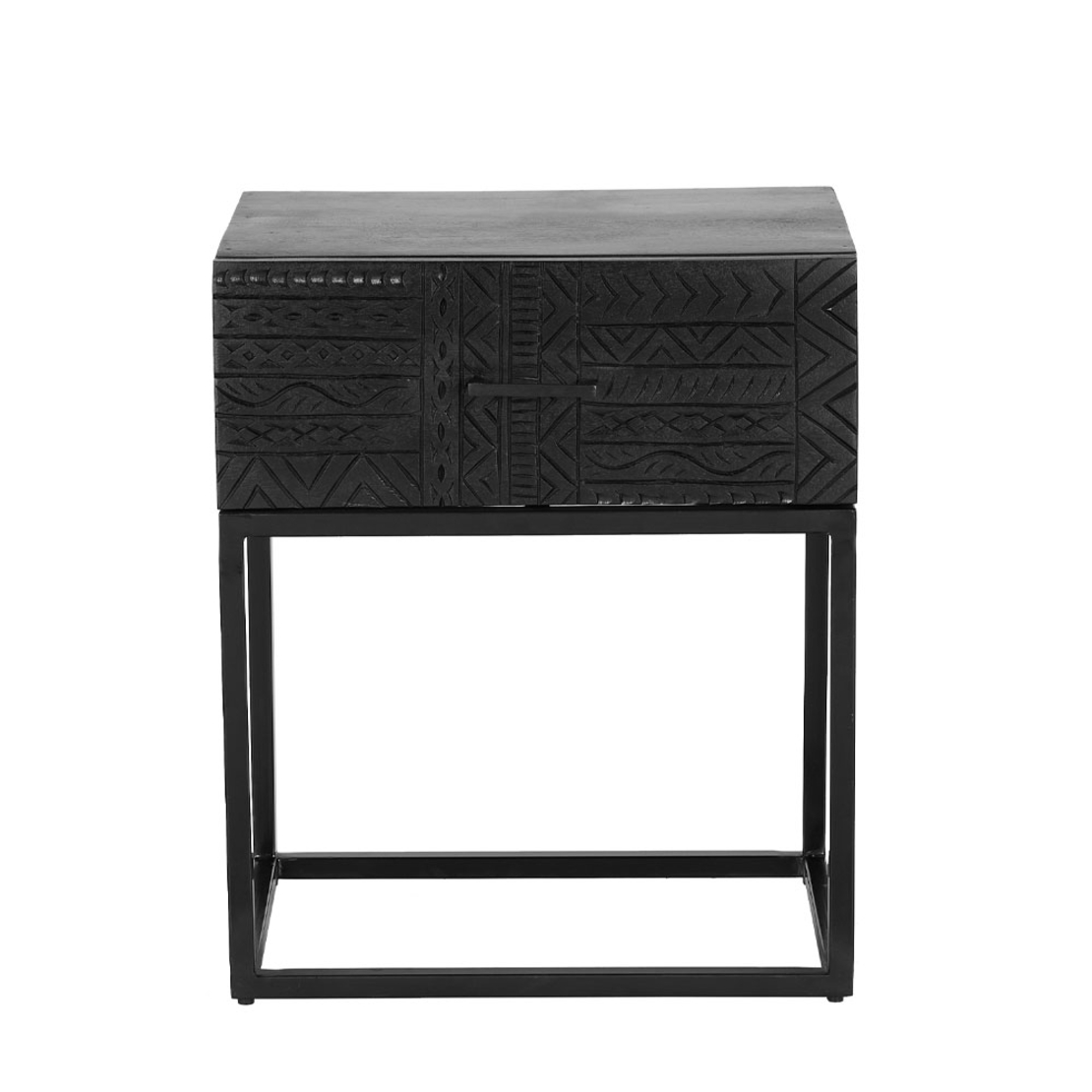 AZTEC NIGHTSTAND 1DRAWER WOOD MANGO BROWN DARK BLACK IN