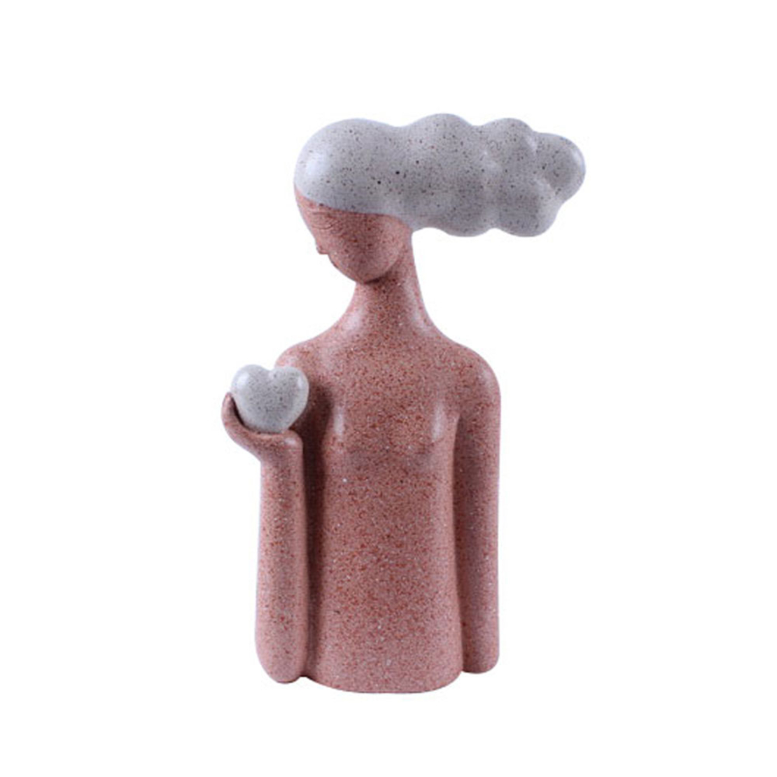 CHEVEU PINK 2 DECO FIGURE POLYRESIN TERRACOTTA GRE