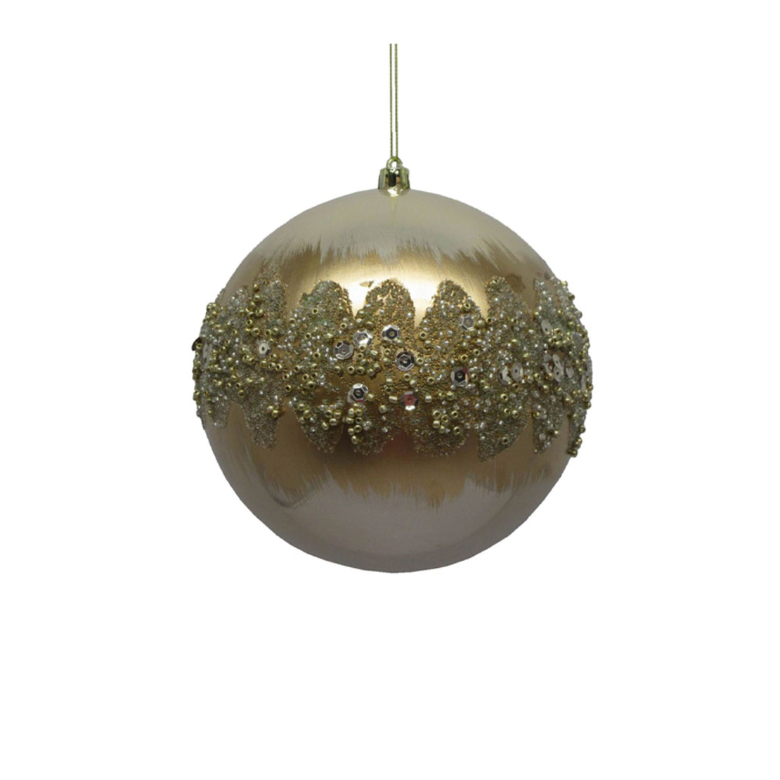 XMAS JOLLY PENDANT BALL PLASTIC GOLD 15x15xH15 PRC