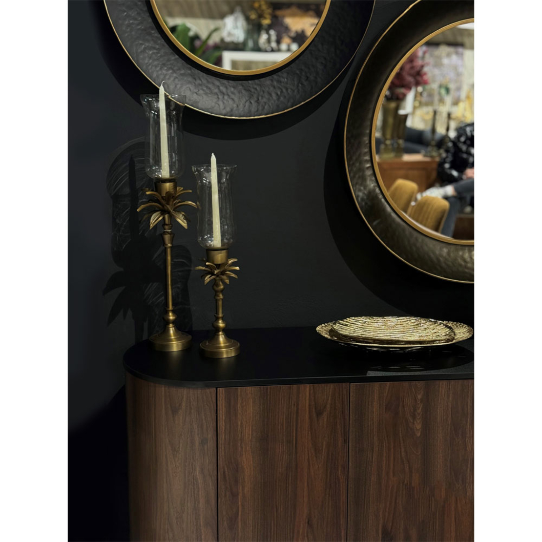 ANANIA 2 CANDLE HOLDER ALUMINIUM GLASS BRONZE D12,