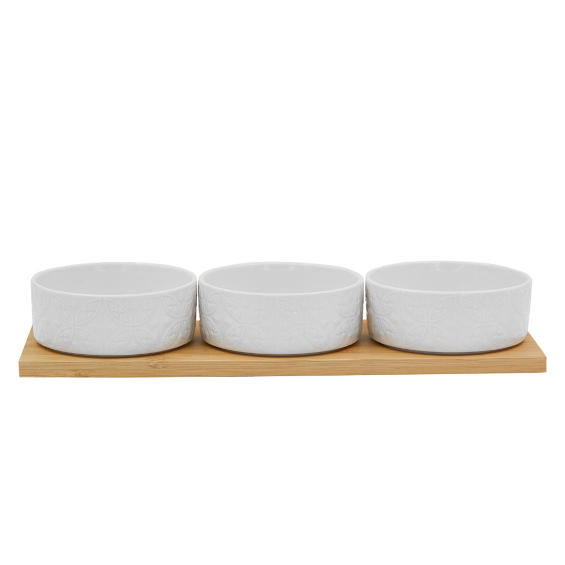 FLEURS BOWL SET 3PCS PORCELAIN BAMBOO WHITE NATURA