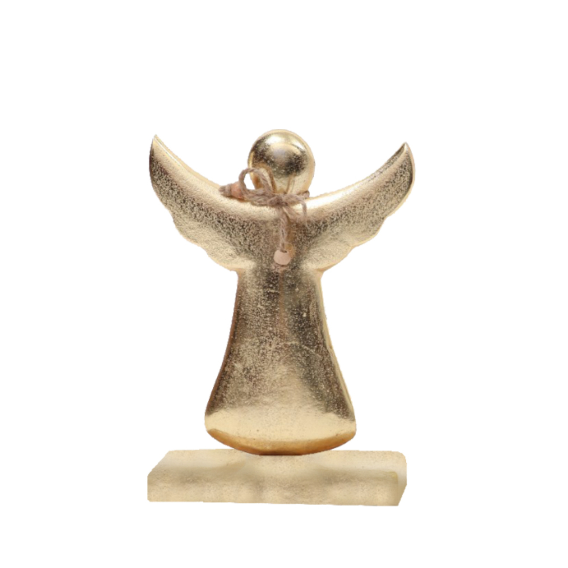 XMAS MISTLE ANGEL WOOD MANGO ALUMINIUM GOLD 12x5xH