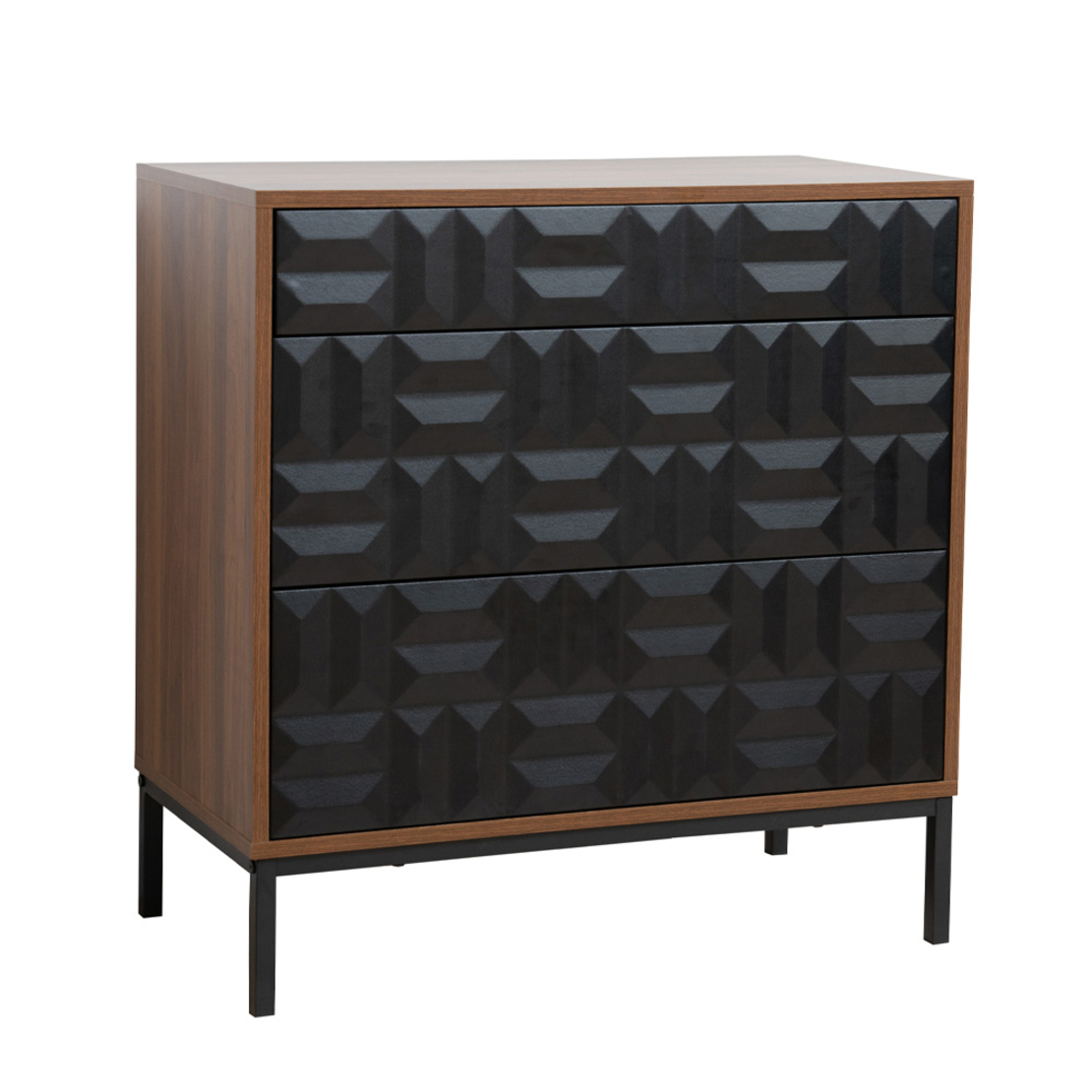 ZUMA PEDESTAL MELAMINE WALNUT METAL BLACK E1 PRC