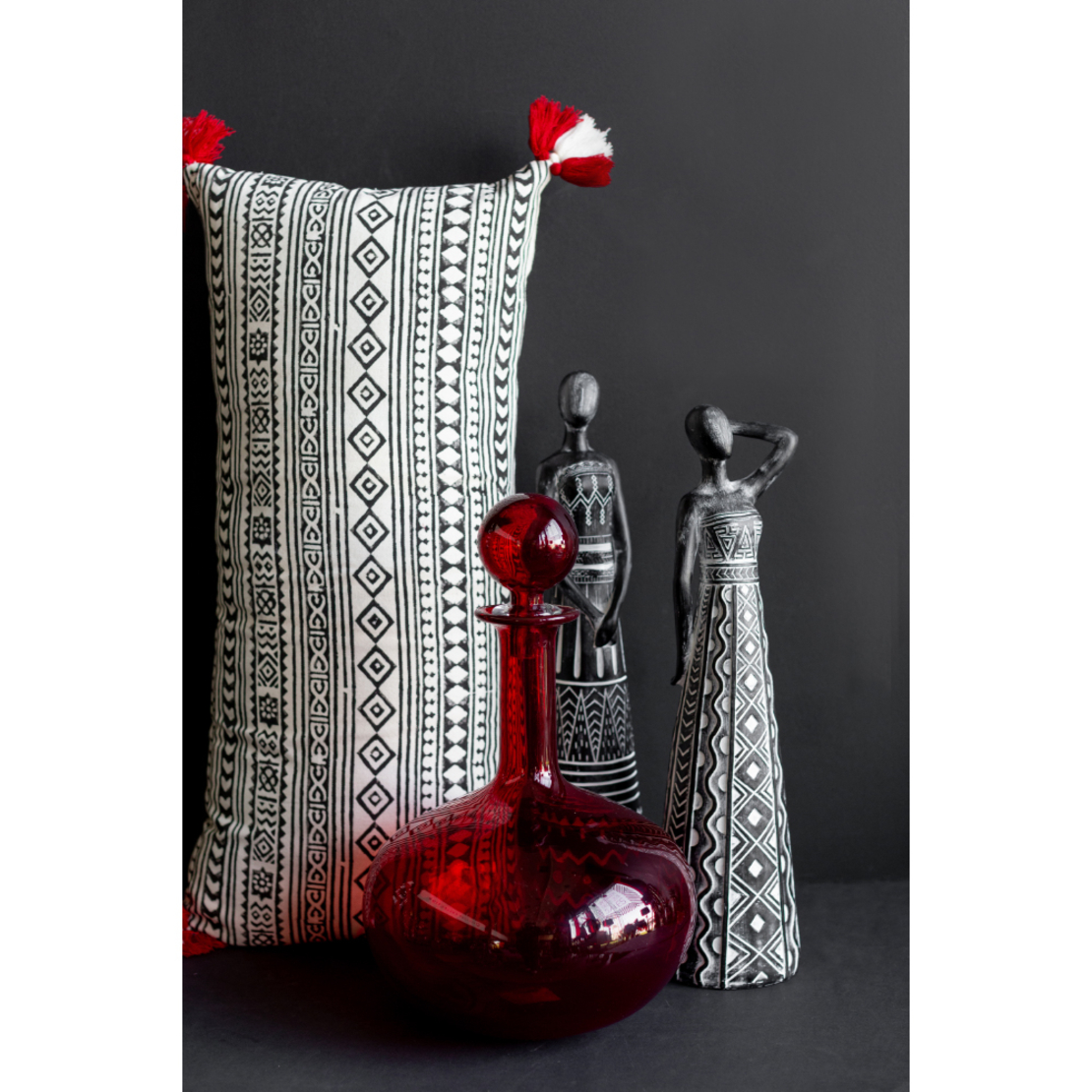 GABHAIL BOTILIA WITH LID GLASS ORANGE 27x27xH33cm
