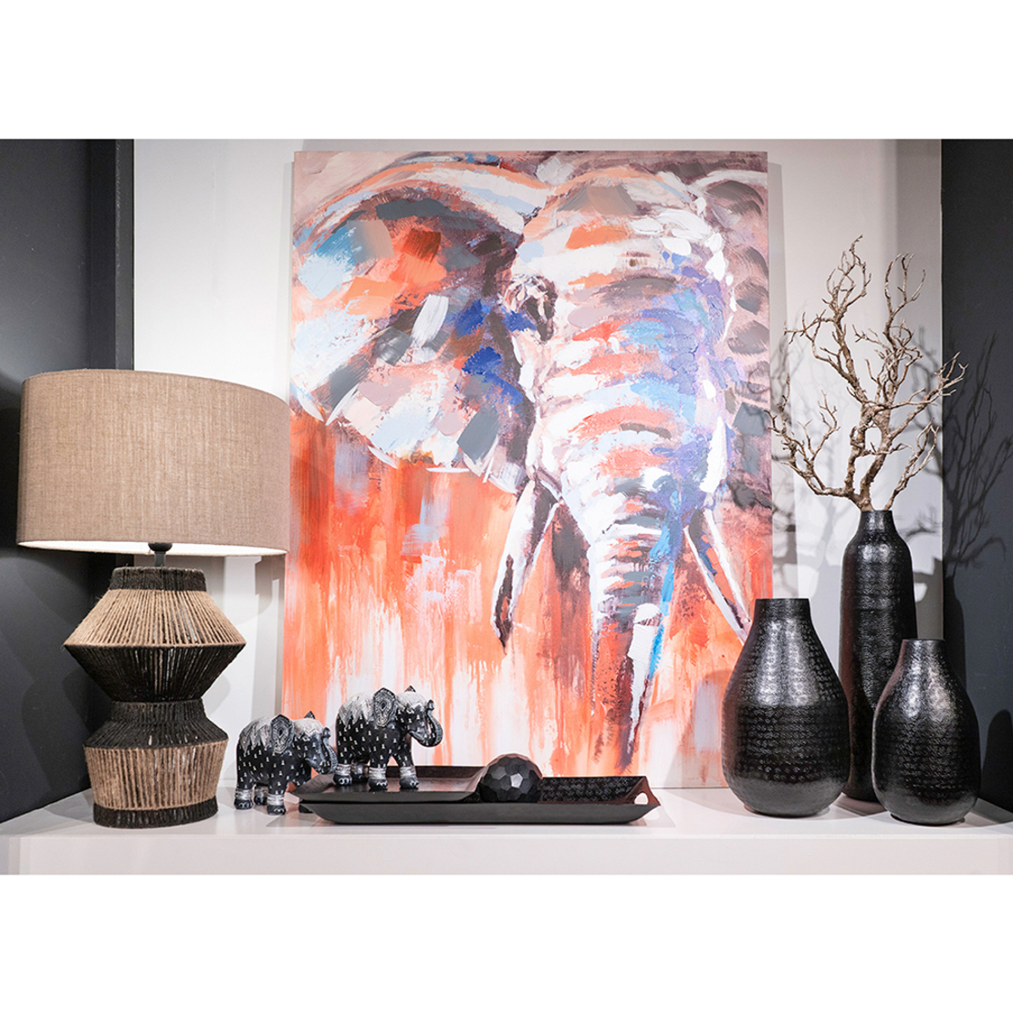 ELEFANT IN COLOR PAINTING CANVAS MULTICOLOR WOOD 9