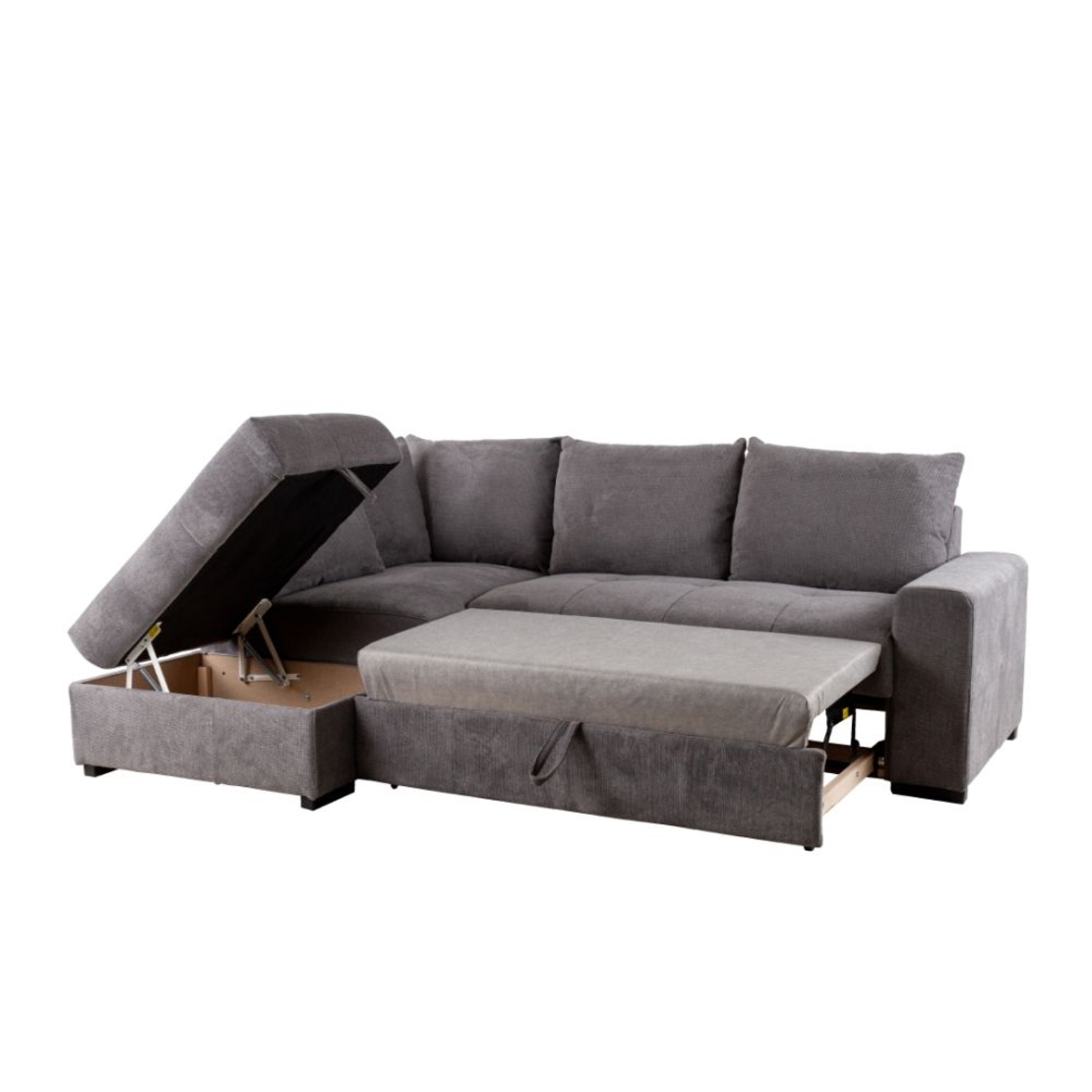 BILL SOFA BED CORNER LEFT EASY CLEAN FABRIC STONE E1 EU