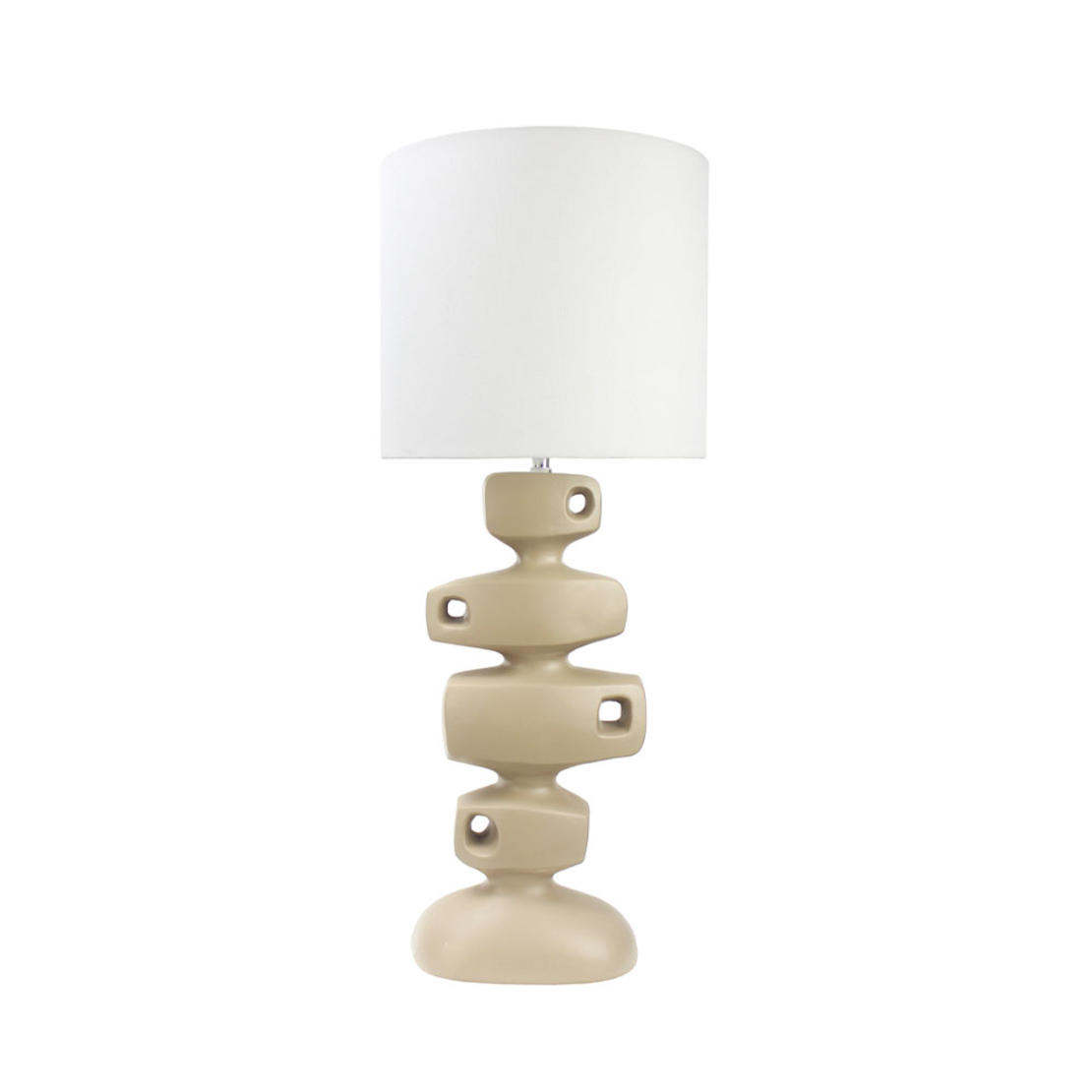 CYRANO LAMP TABLE POLYRESIN LINEN BEIGE WHITE H80c