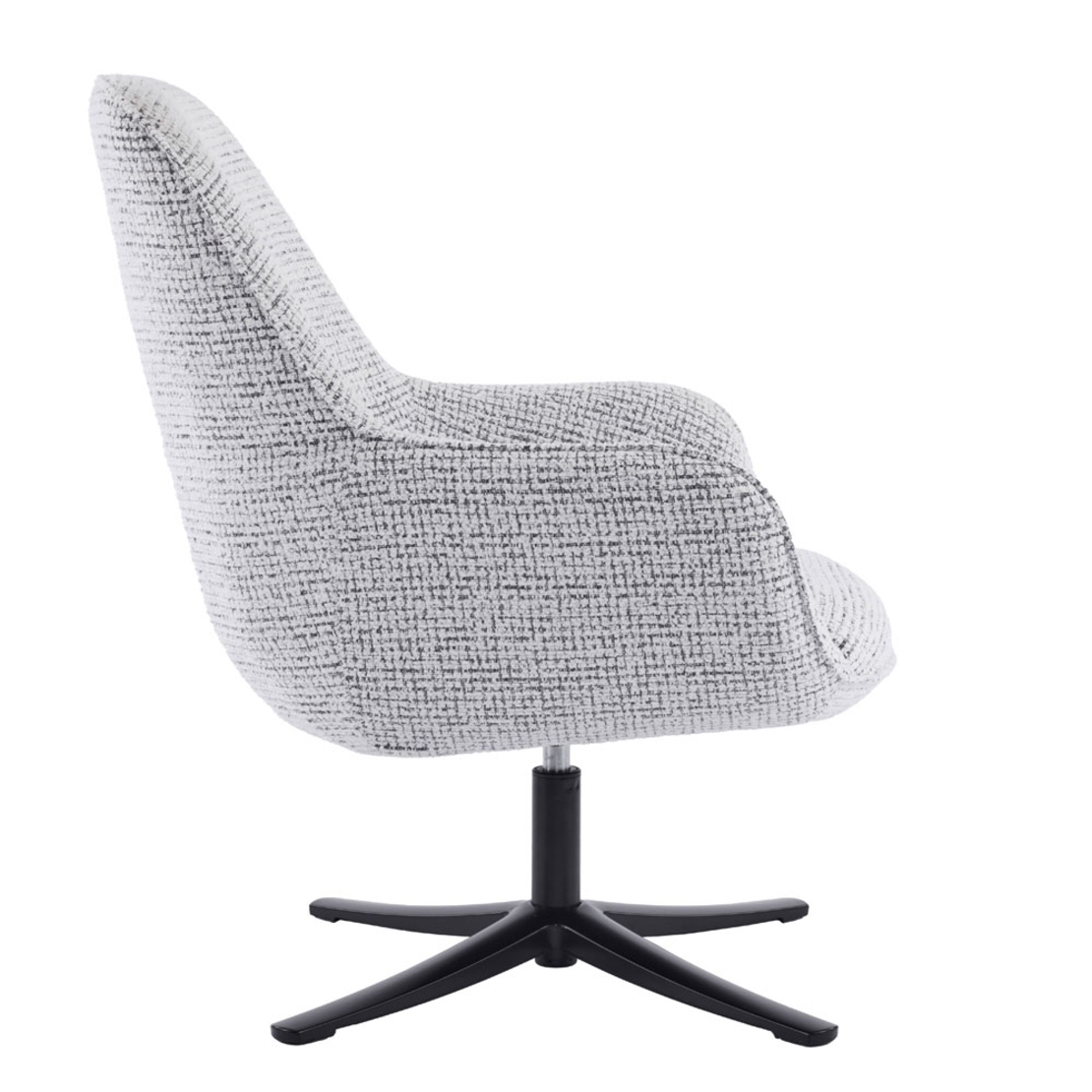 TIFFANY ARMCHAIR SWIVEL FABRIC WHITE WITH PATTERN METAL BLACK PRC