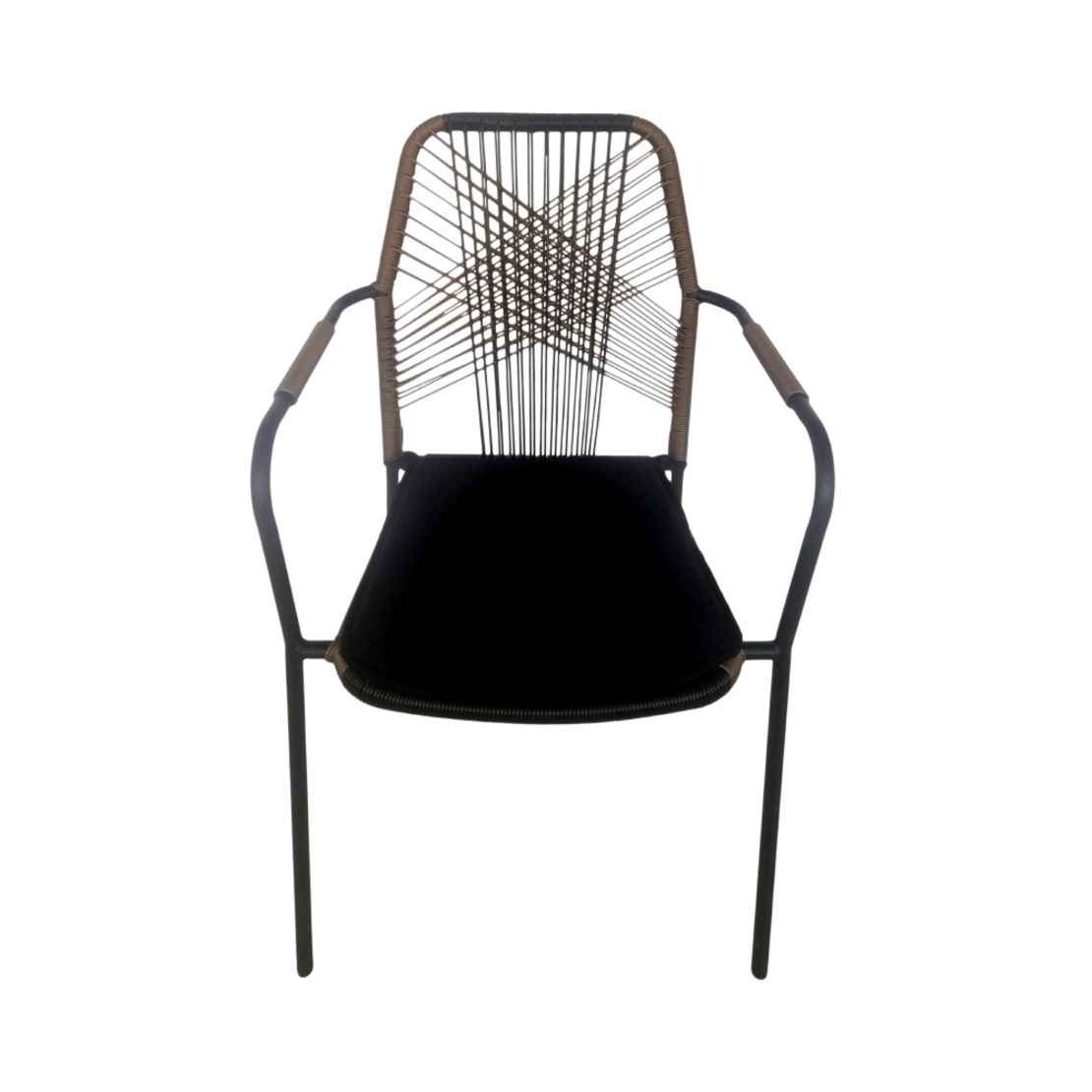BREEZE CHAIR PE WOVEN NATURAL BLACK 59x61,5xH89cm PRC