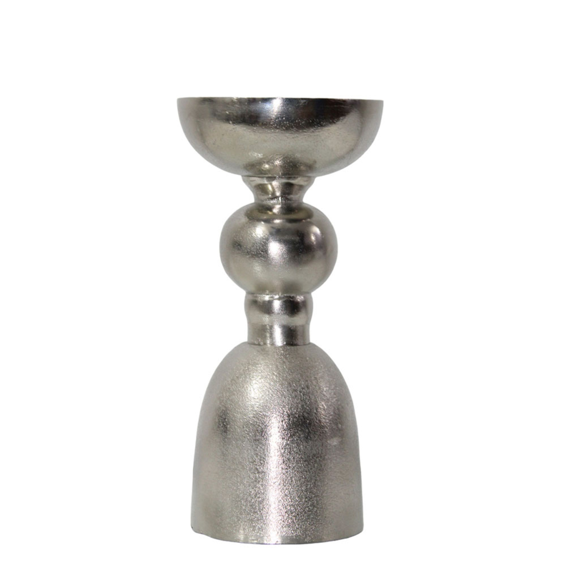 PIERO CANDLE HOLDER SILVER 12x12xH26cm IN