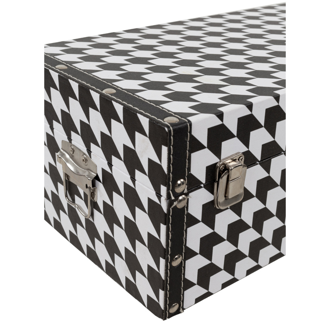FERRE CHESTS SET 4PCS CANVAS BLACK WHITE MDF 64x40xH40cm E1 PRC