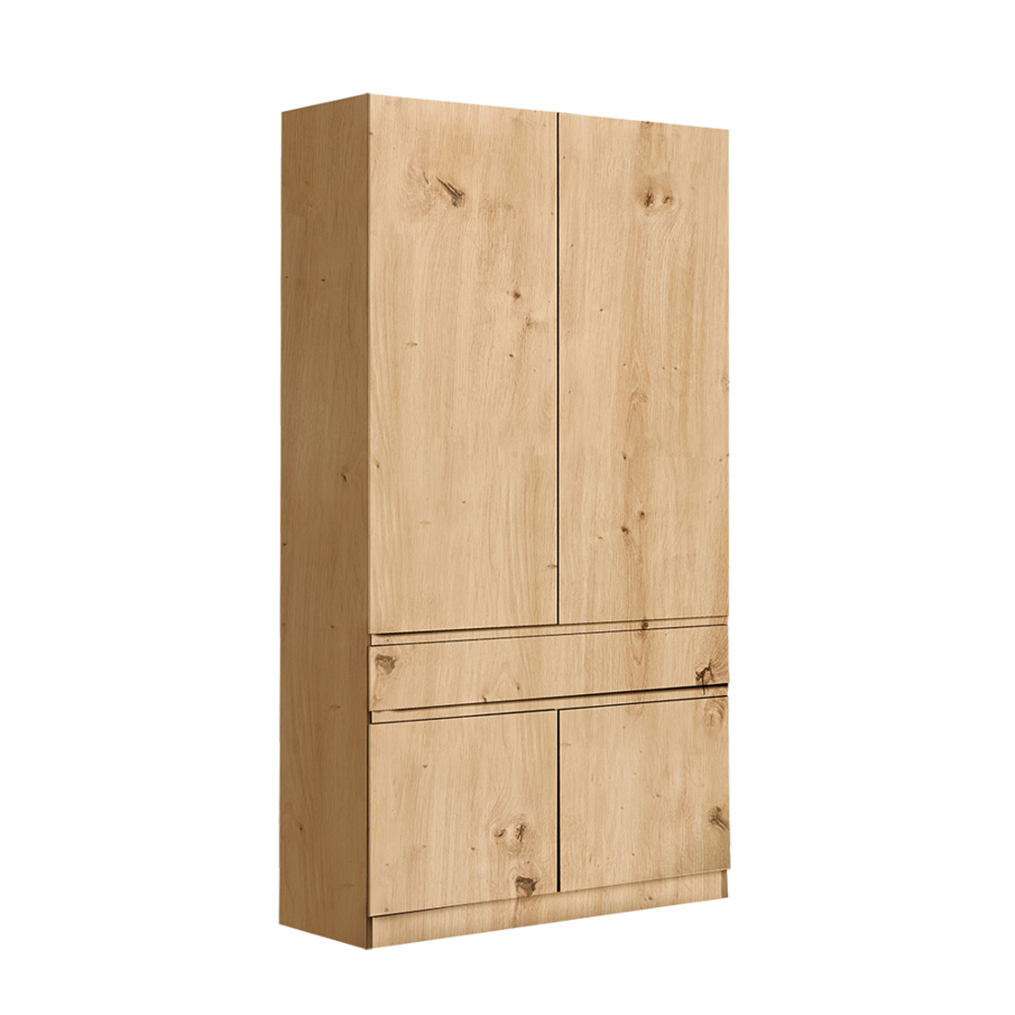 HERMES WARDROBE 2DOORS 1DRAWER MELAMINE ARTISAN OAK 100x52xH200cm E1 EU