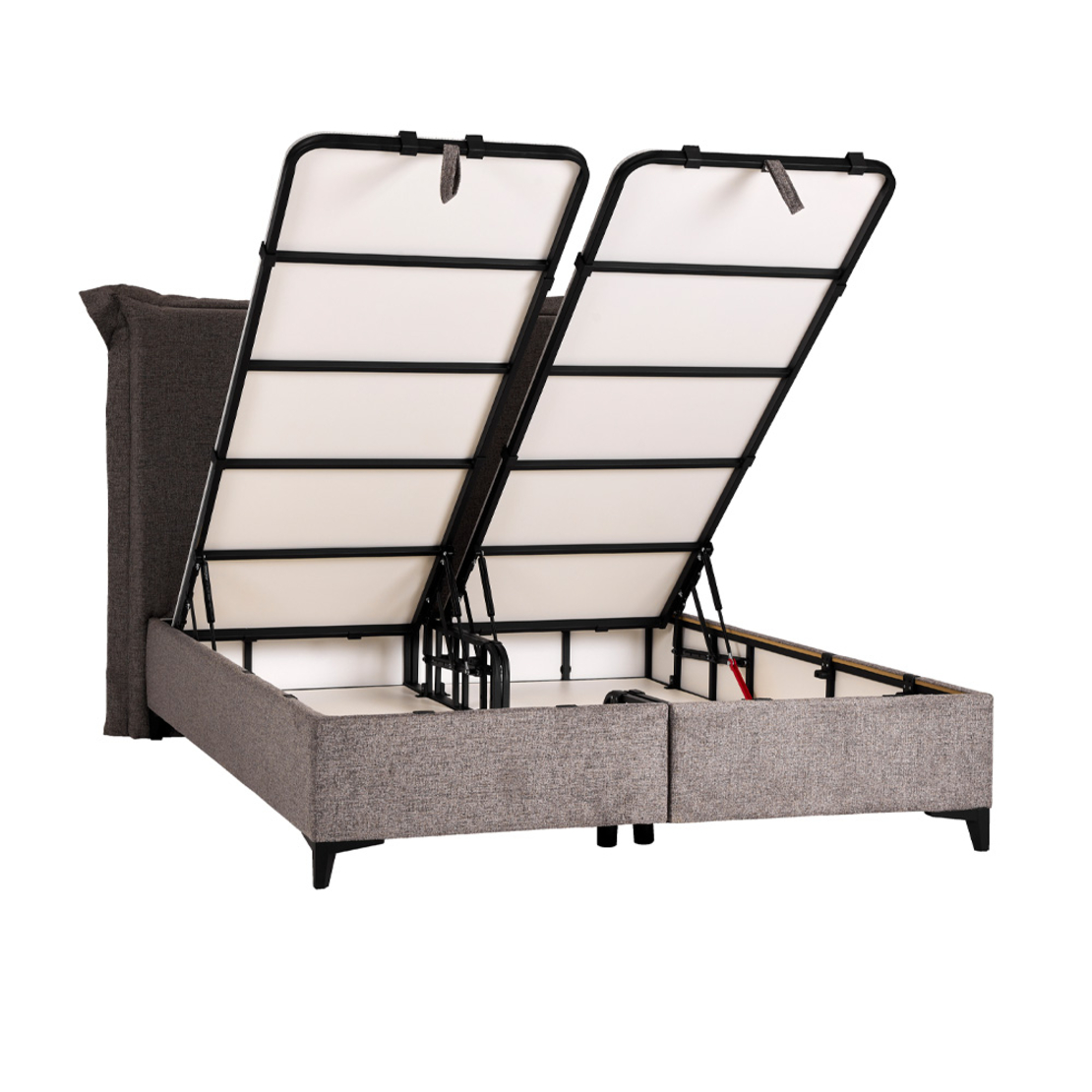 LONGWAVE BED WITH STORAGE (FOR MATTRESS 160x200cm) FABRIC GREY 34-900 E1 TR