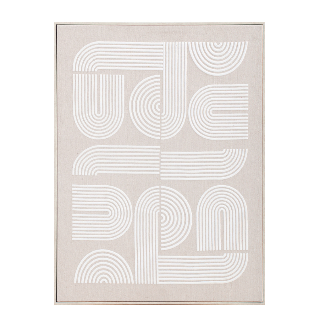 GOOD VIBES PAINTING LINEN BEIGE WHITE WOOD FRAME N