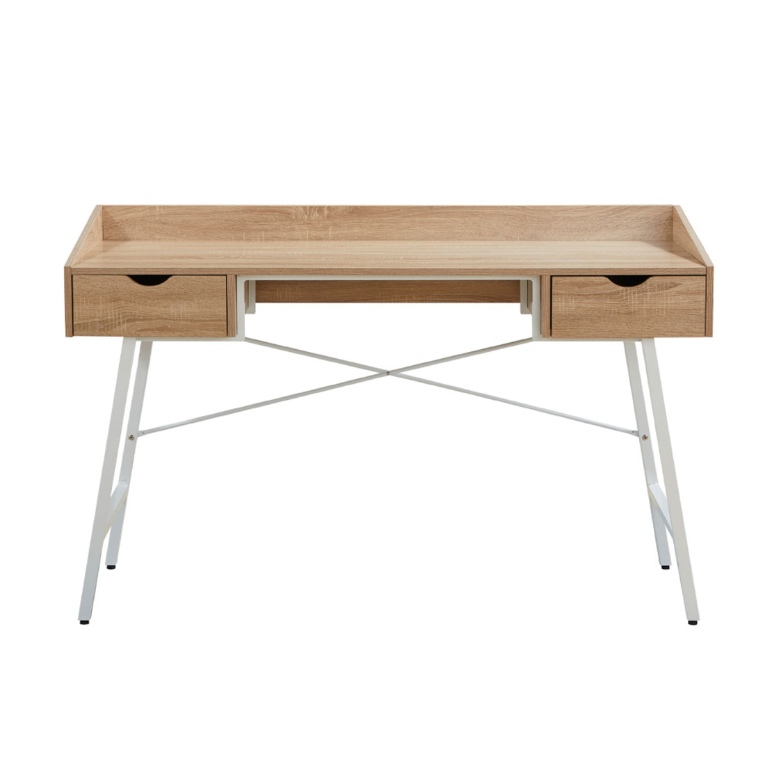 GROTTA DESK 2DRAWERS CHIPBOARD WITH MELAMINE CARTA NATURAL WHITE 133x55,5xH84cn E1 PRC