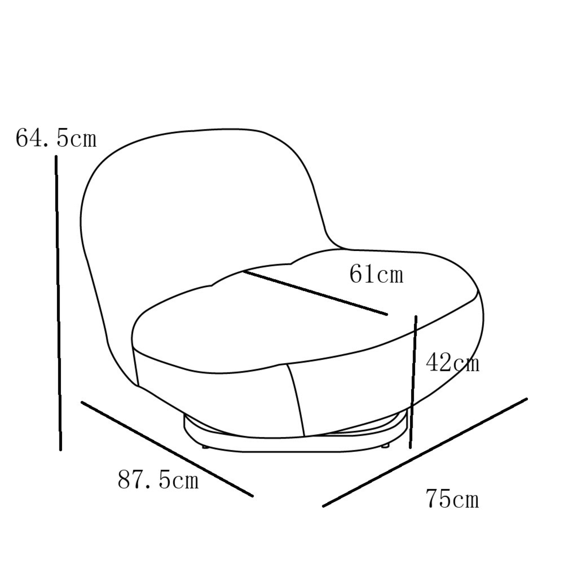 BO ARMCHAIR SWIVEL FABRIC WHITE METAL BLACK E1 PRC