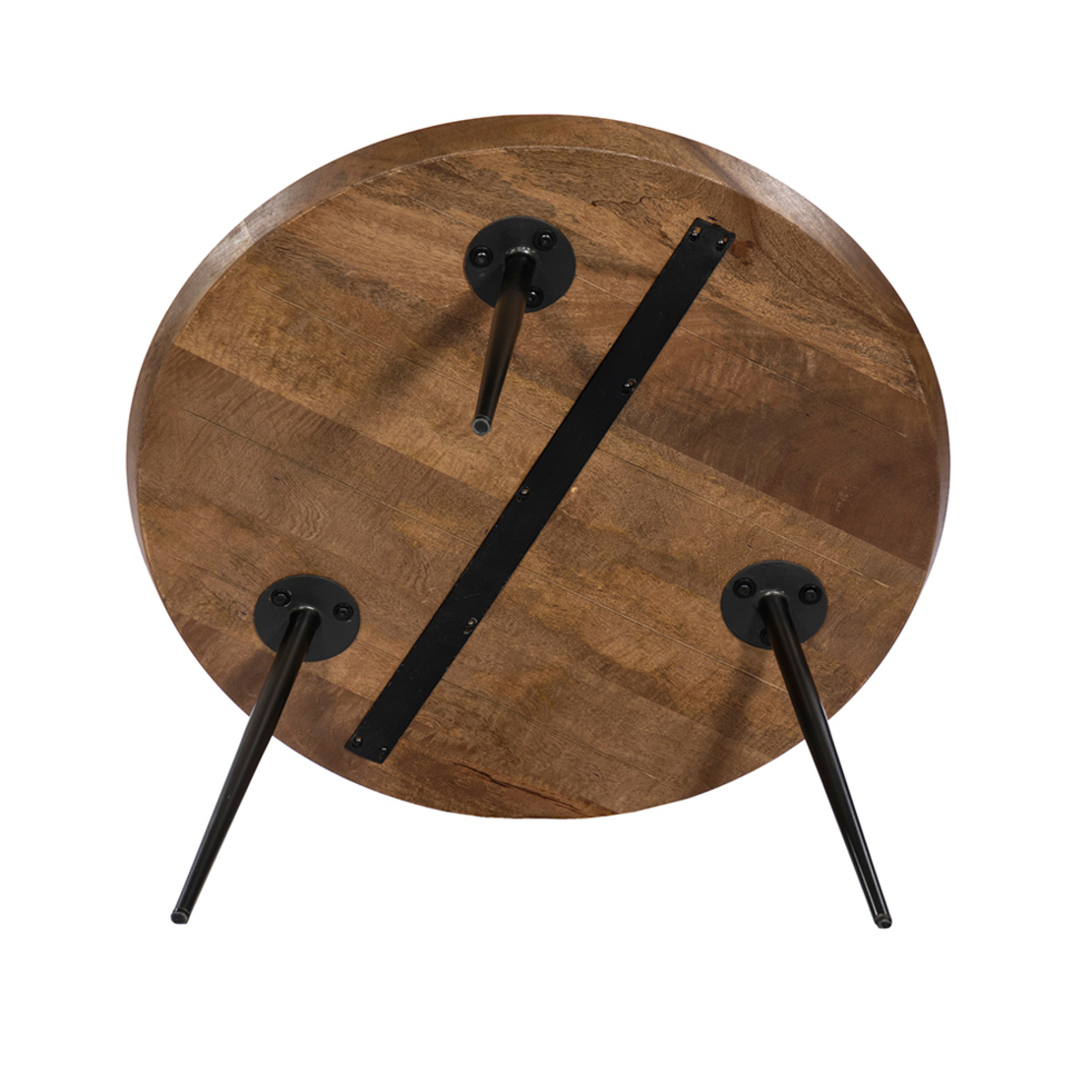 PENCIL 87 COFFEE TABLE WOOD MANGO WALNUT METAL BLACK 87x87xH45cm IN