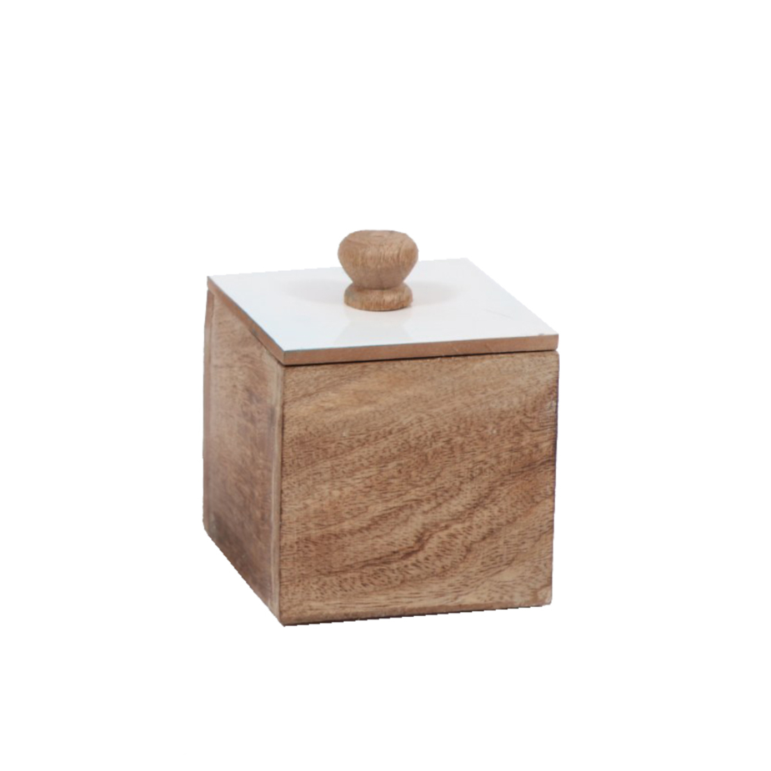 ASHANTI STORAGE JAR WITH LID WOOD MANGO NATURAL WH