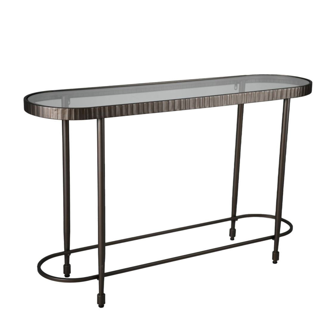 GRANAZ CONSOLE GLASS BLACK METAL BLACK 132x36xH81c