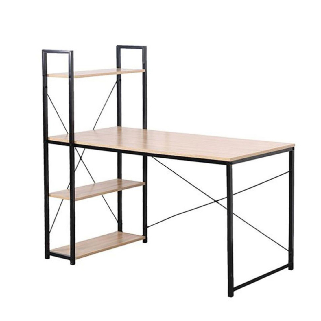 PROGRESS DESK BOOKCASE CHIPBOARD WITH MELAMINE SONOMA BLACK 120x64xH120cm E1 PRC