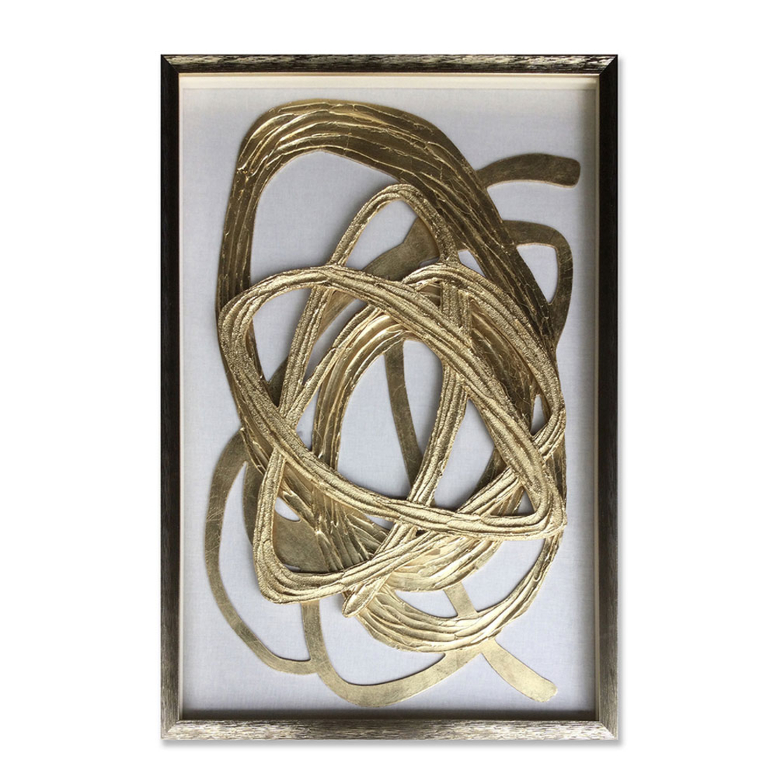 WILD SOUL 1 PAINTING MDF GOLD WHITE GLASS FRAME GO