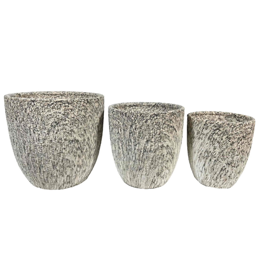 KANCHE PLANTER SET 3PCS 30x30x31 CERAMIC BEIGE BLACK