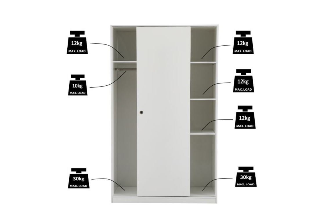 KEY WARDROBE 2DOORS CHIPBOARD WITH MELAMINE WHITE