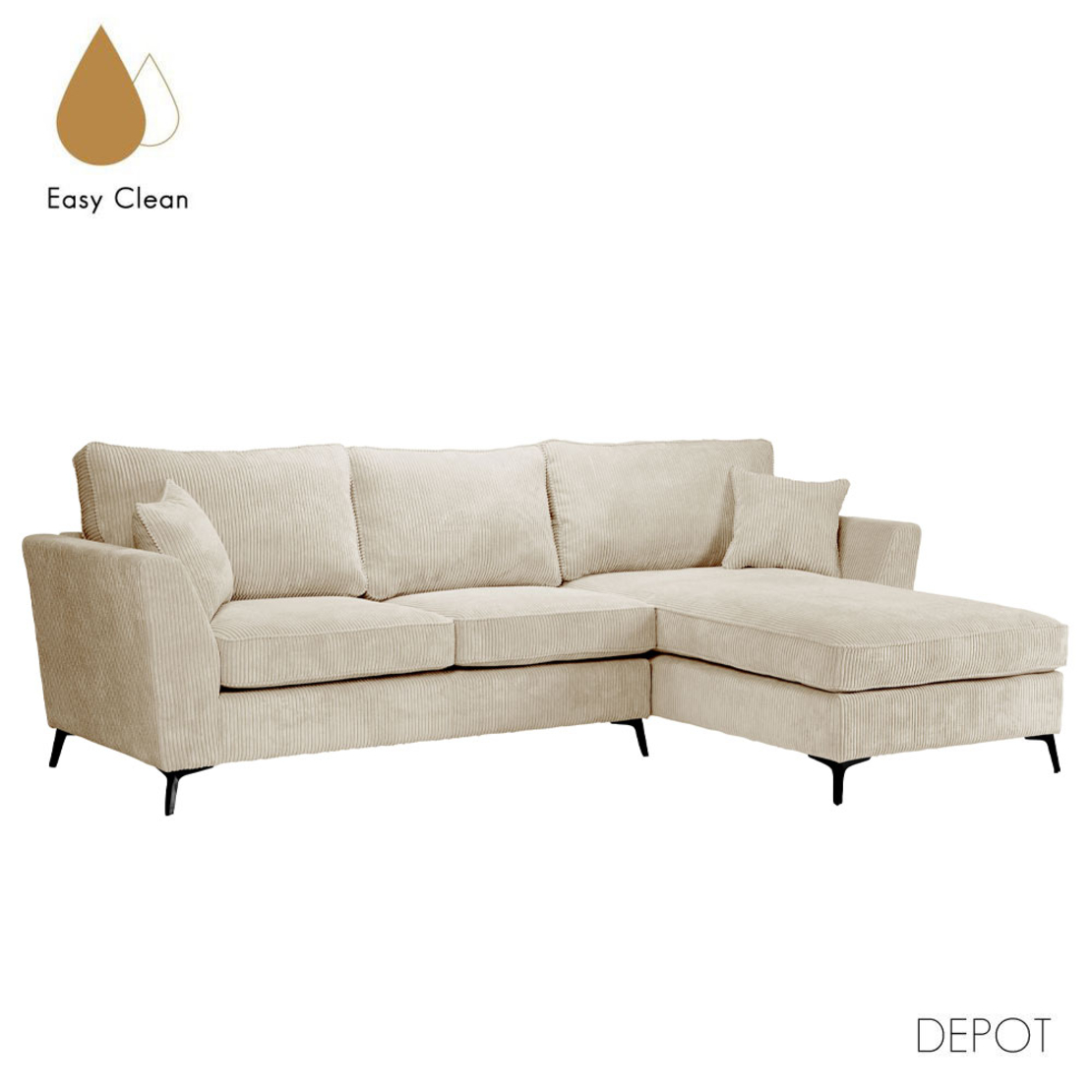 BOEL SOFA CORNER RIGHT EASY CLEAN FABRIC BEIGE E1 new