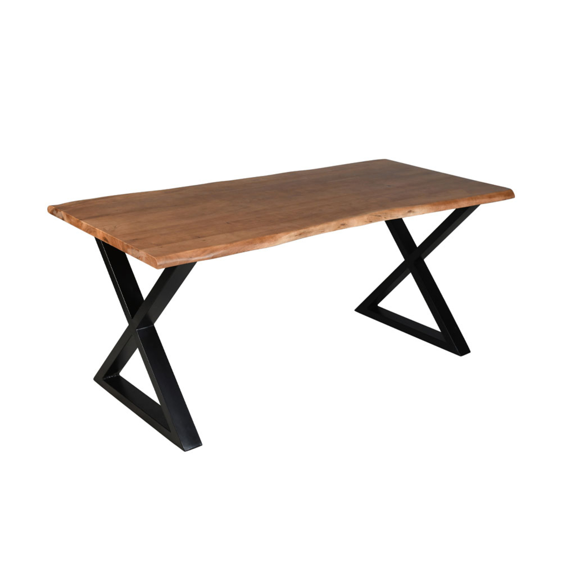 MINGLE TABLE WOOD ACACIA WALNUT BLACK METAL IN