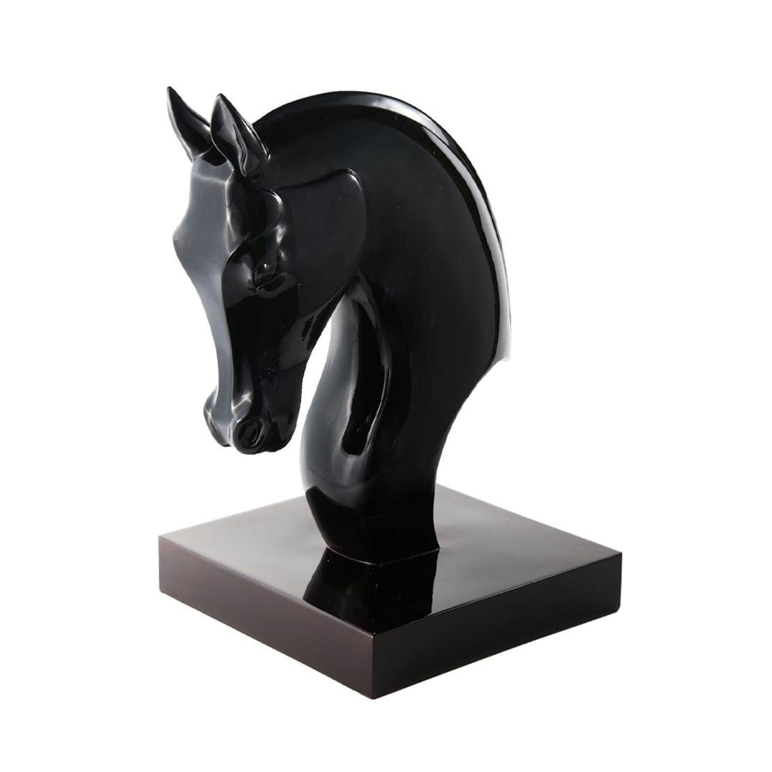 GUNNER DECO HORSE POLYRESIN BLACK 27x22,3xH36cm PR