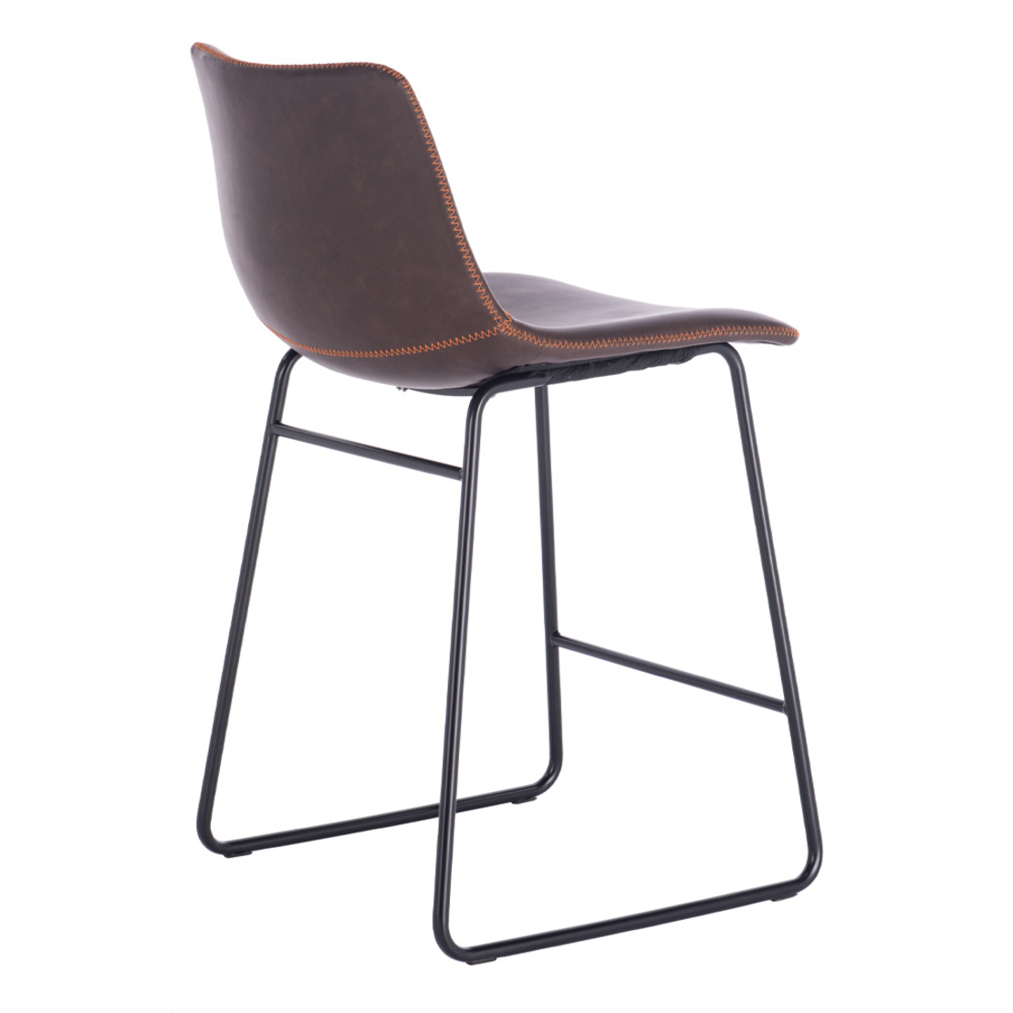 NUEVO STOOL BAR FABRIC BROWN ANTIQUE WASHED BLACK