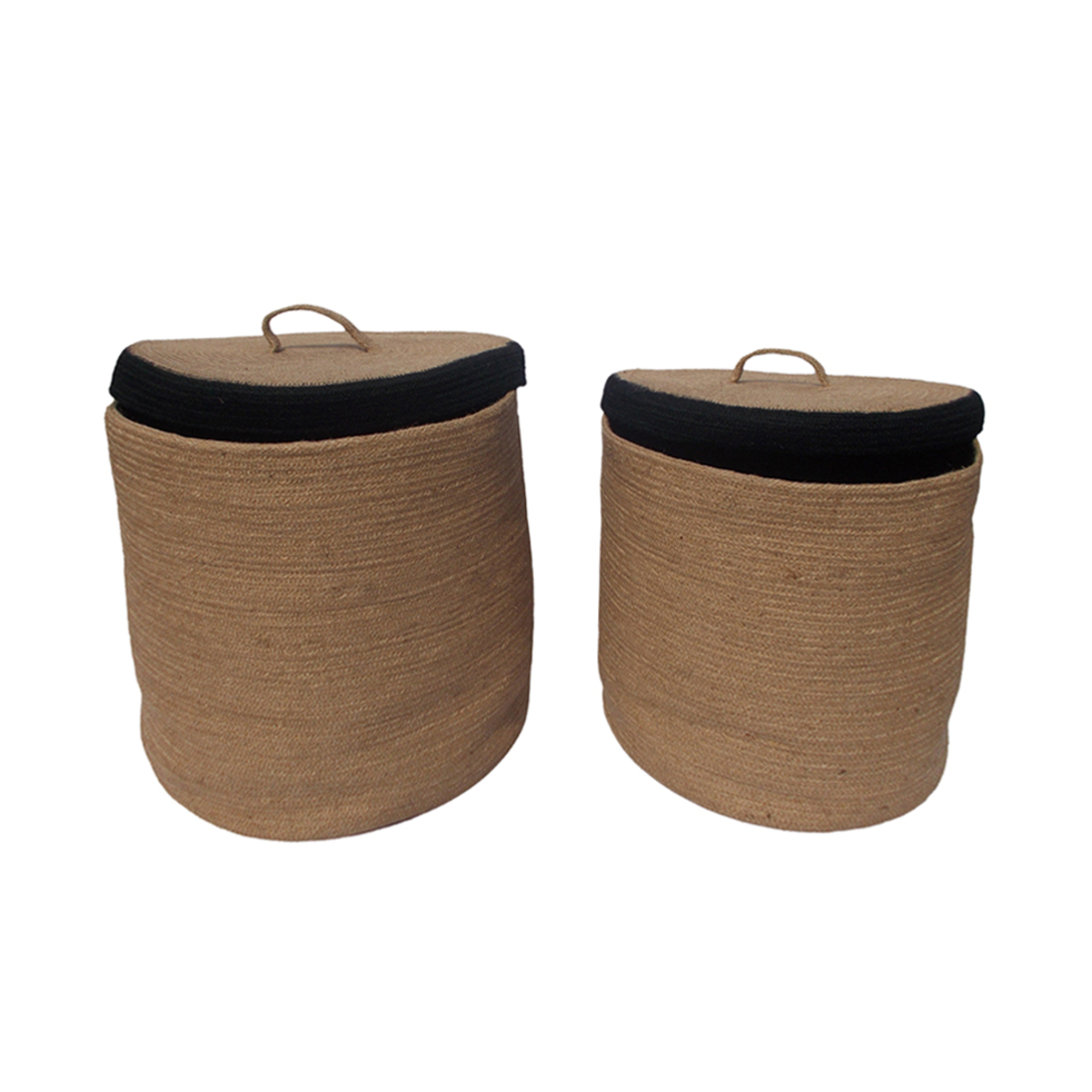 GOLU BASKET WITH LID SET 2PCS SEAGRASS NATURAL BLA
