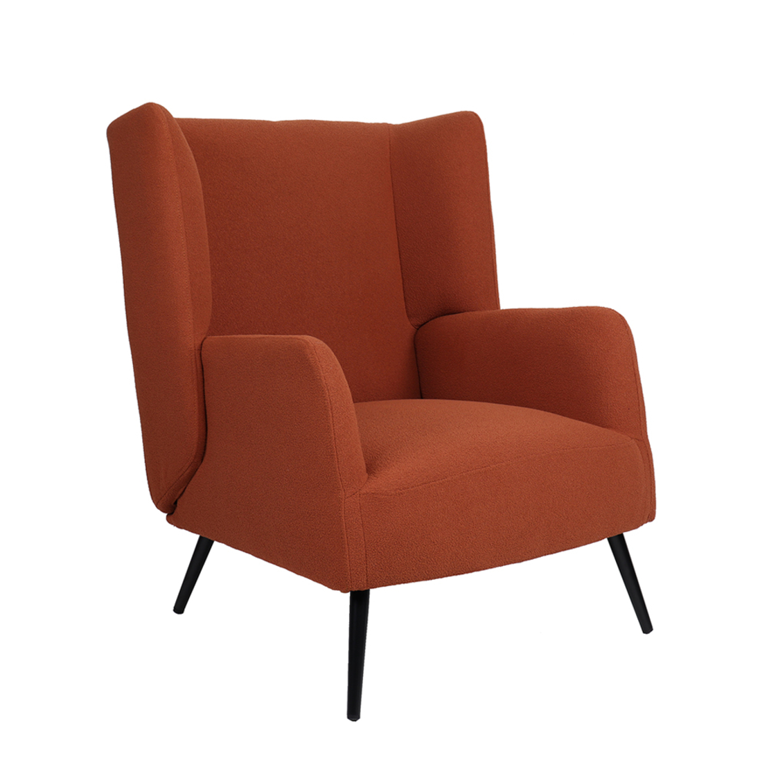 MONACO ARMCHAIR FABRIC TERRACOTTA WOOD RUBBERWOOD BLACK PRC