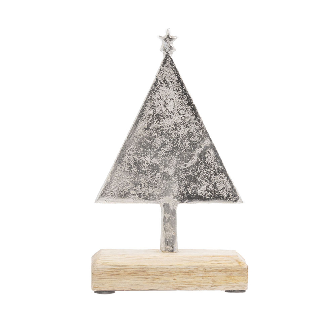 XMAS FELIZ 1 TREE WOOD ALUMINIUM SILVER NATURAL 11