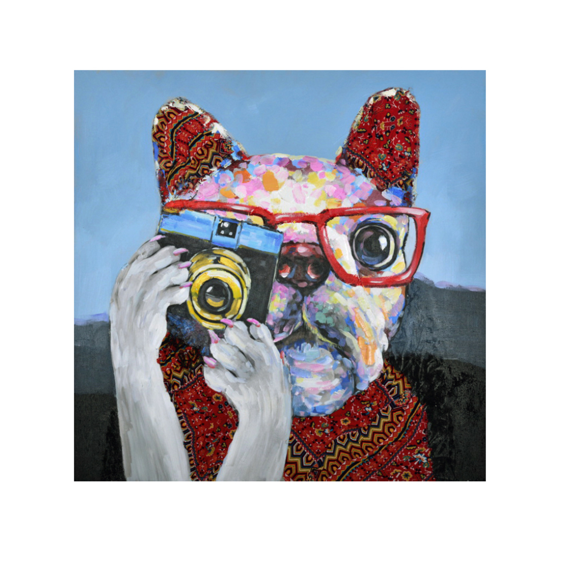 IMBA DOG 1 PAINTING CANVAS MULTICOLOR WOOD 100x100