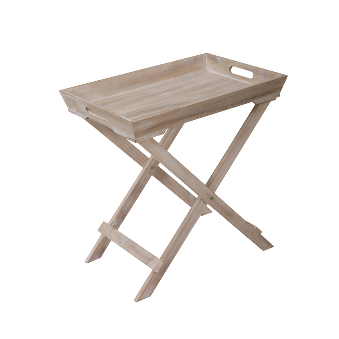 BUTLER SIDE TABLE FOLDING MDF VENEER NATURAL WOOD PAULOWNIA 48,5x32xH48,5cm E1 PRC