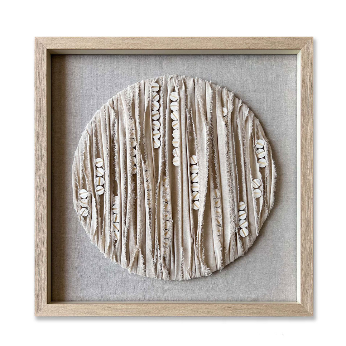 PURE NATURE 2 PAINTING FABRIC BEIGE GLASS FRAME NA