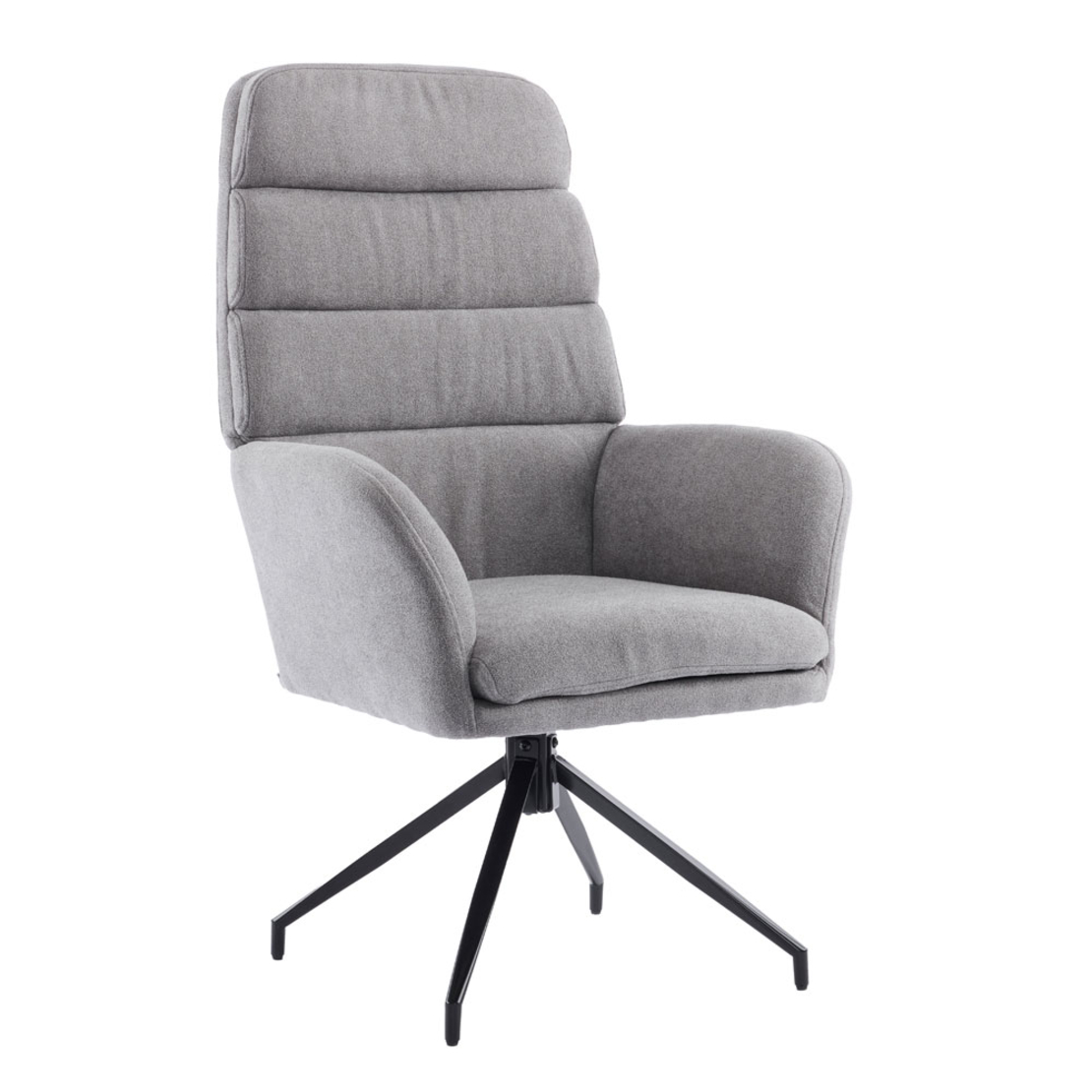 GIRAR ARMCHAIR SWIVEL FABRIC GREY METAL BLACK PRC